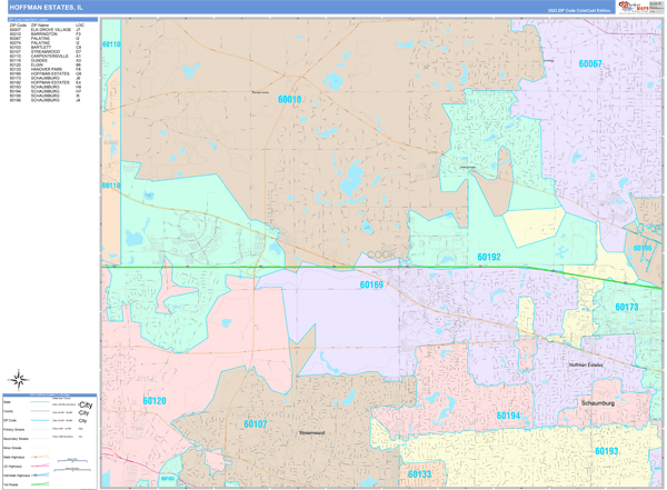 hoffman-estates-illinois-wall-map-color-cast-style-by-marketmaps